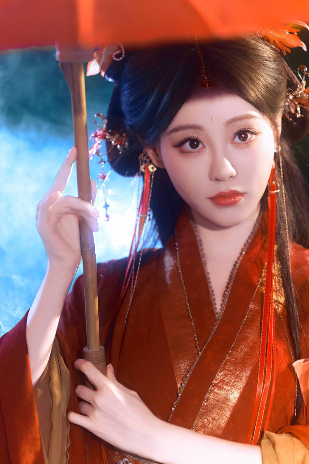 祝绪丹红衣执伞，暗夜修罗既危险又迷人-1