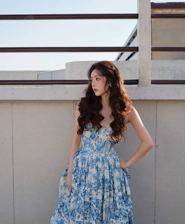 蔡文静着青花瓷礼服，展现清新风采-3